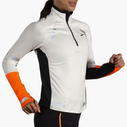 BROOKS Run Visible 1/2 Zip 2.0 donna-Ecru/Fluoro Flash/Black