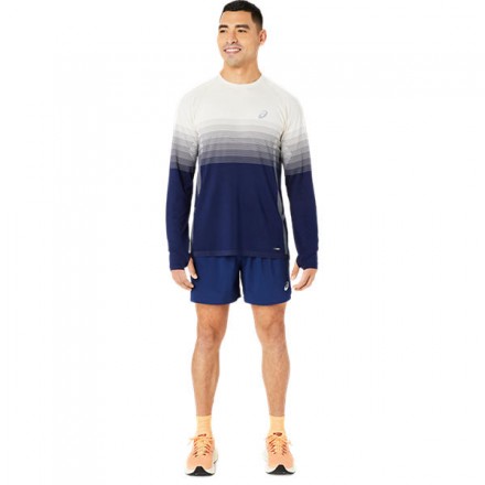 ASICS SEAMLESS LS TOP-Birch/Blue Expanse